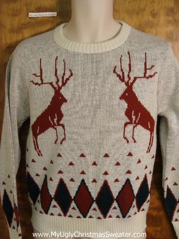 Christmas Dinner Recipes Vintage 60s or 70s Reindeer Christmas Sweater