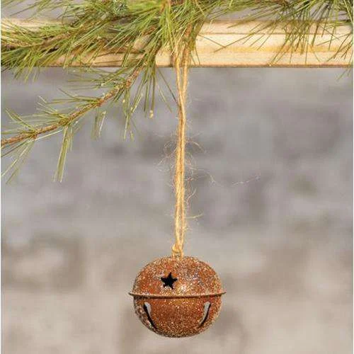 Christmas Baking Ideas Vintage Glitter Rusty Bell Ornament, 2.5"