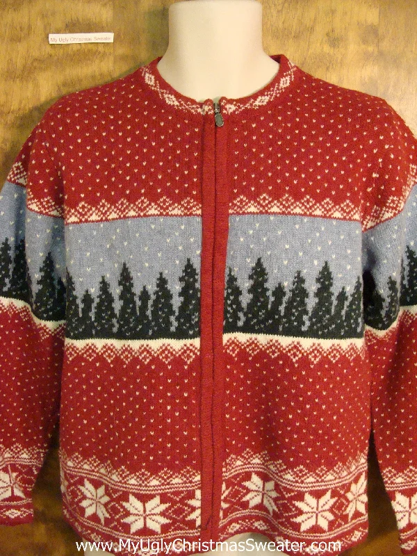 Christmas Holiday Spirit Vintage Style 2sided Woodsy Xmas Sweater