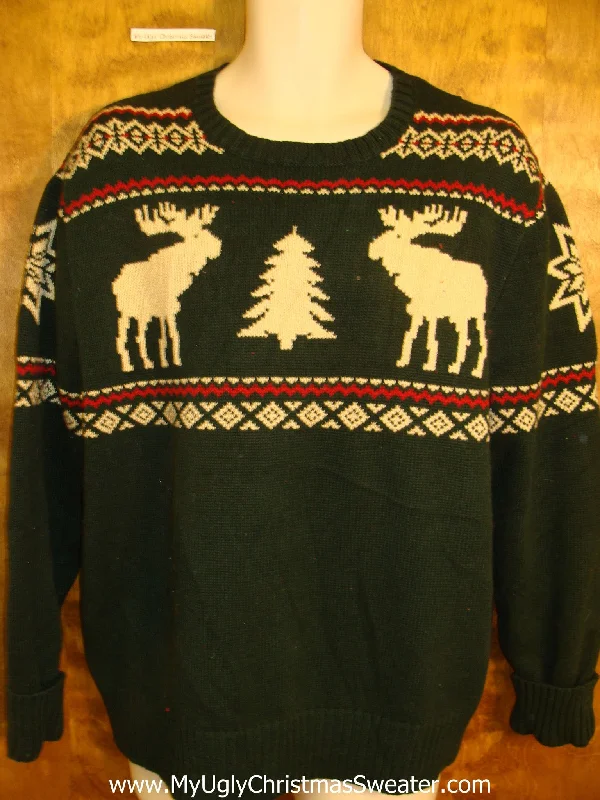 Christmas Holiday Excitement Vintage Style Reindeer Corny Cheesy Christmas Sweater
