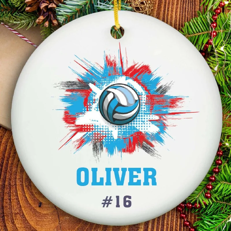Christmas Candle Holders Volleyball Ornament - Ceramic