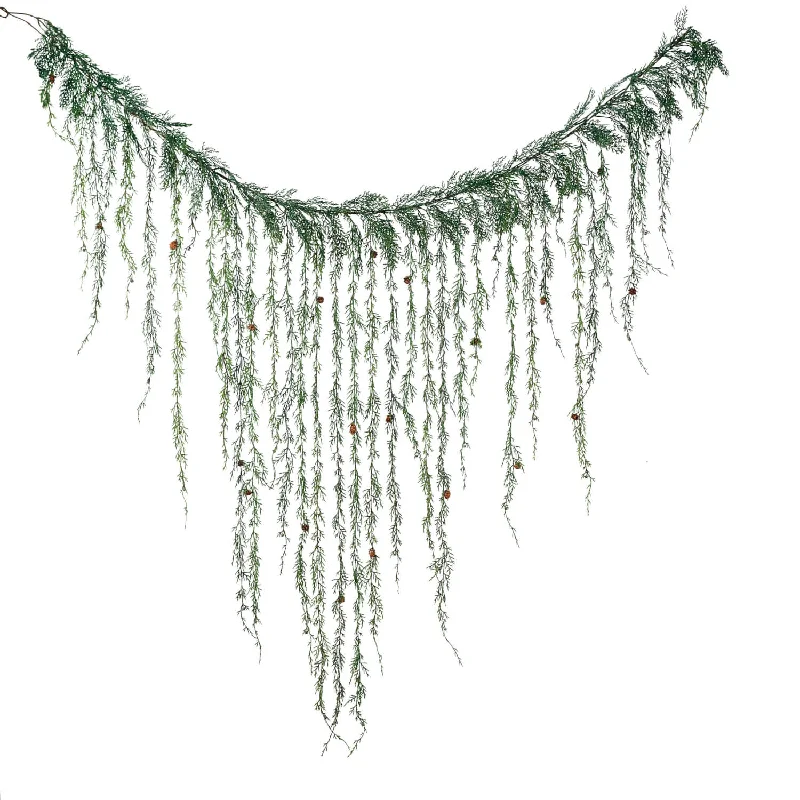 Christmas Traditions Weeping Cedar Mantel Swag