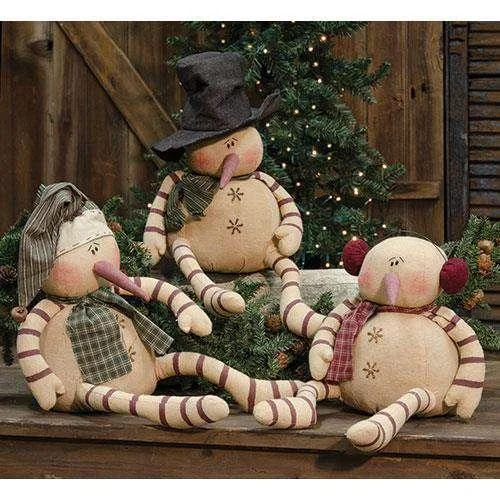 Christmas Night Whimsy Snowman, Large, 3 Asstd sold Individually
