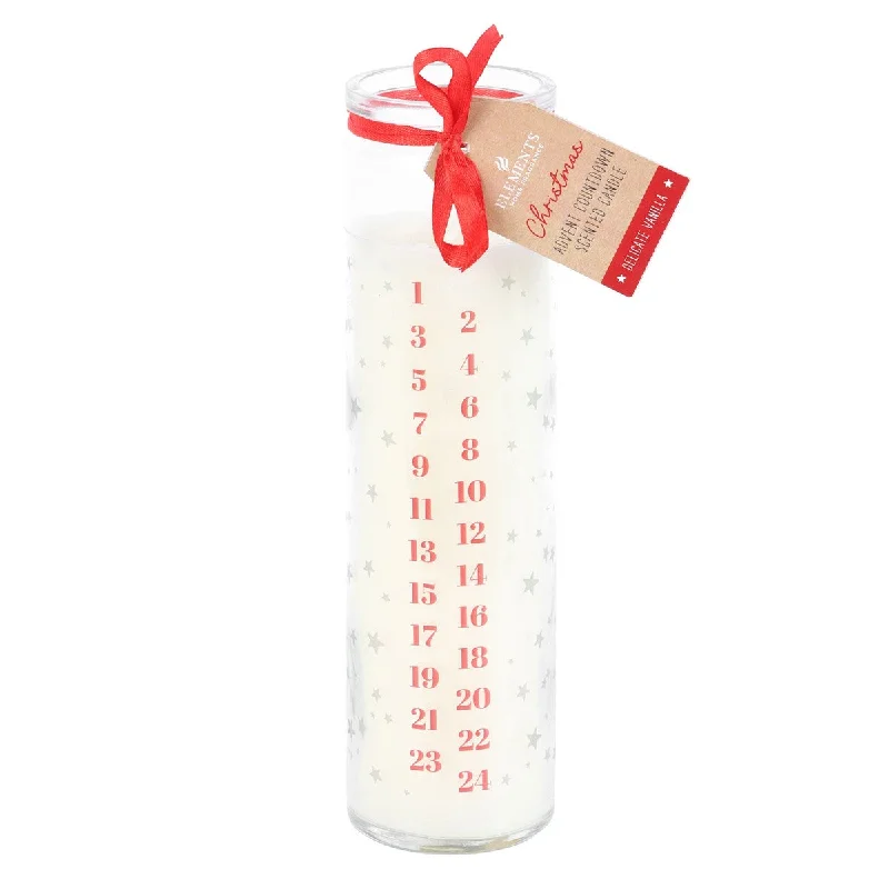 Christmas Snow Globe White Advent Candle in Vanilla Scent ACL006W
