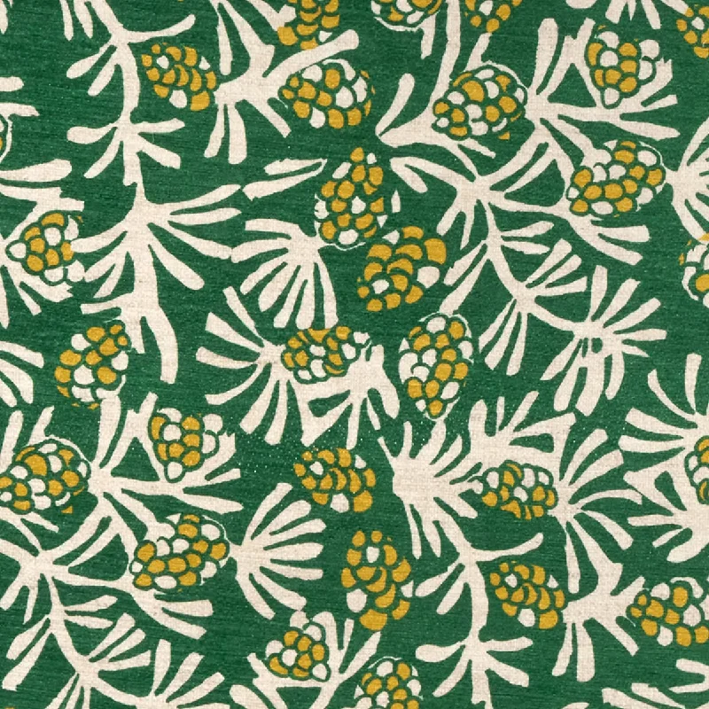 Christmas Candle Holders Winter Pinecones Green Machine Washable Rug Swatch