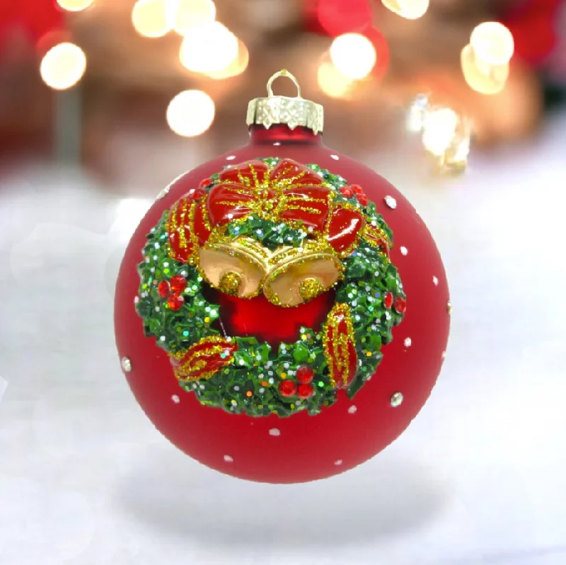 Christmas Baking Traditions Wreath With Bells Ornament