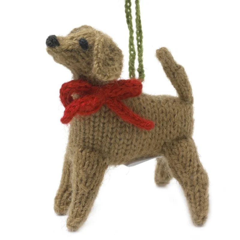 Christmas Dinner Recipes Yellow Lab Hand Knit Christmas Ornament